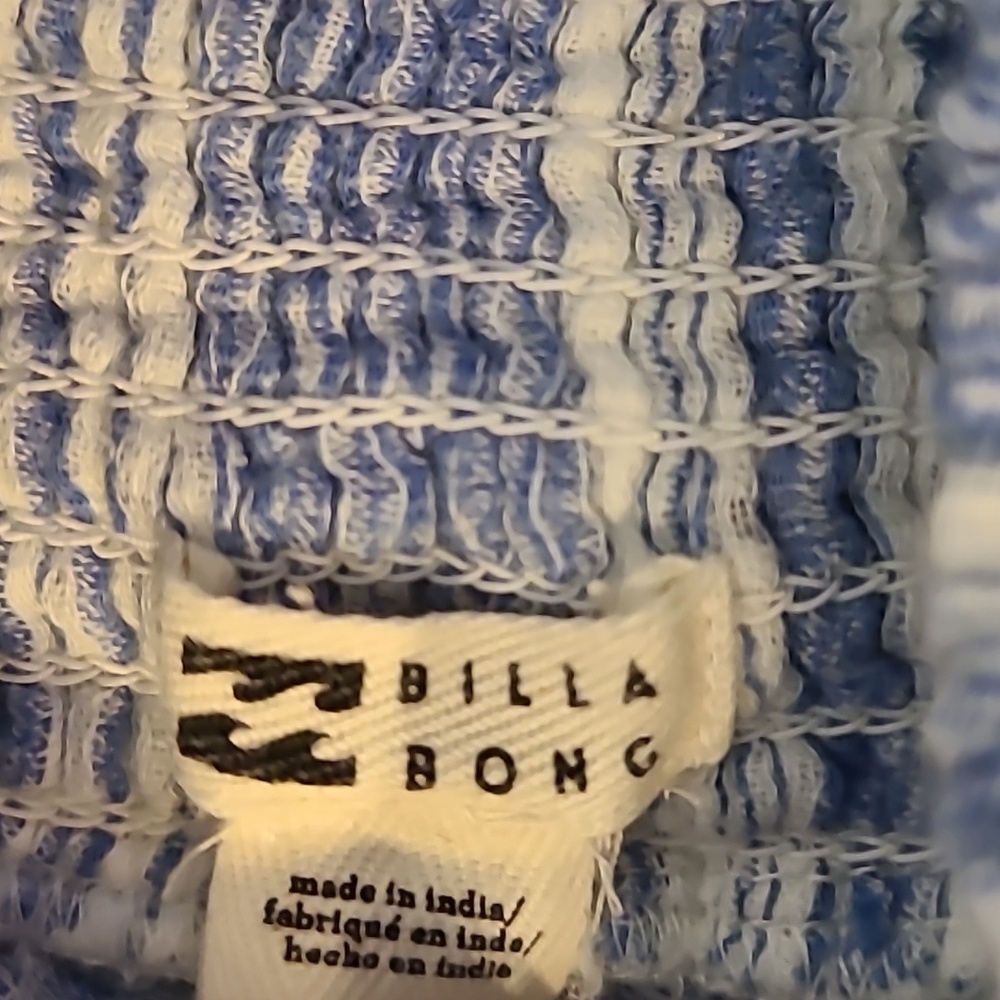 Billabong Blue and White Striped Wide Leg Pants - Picture 3 of 7